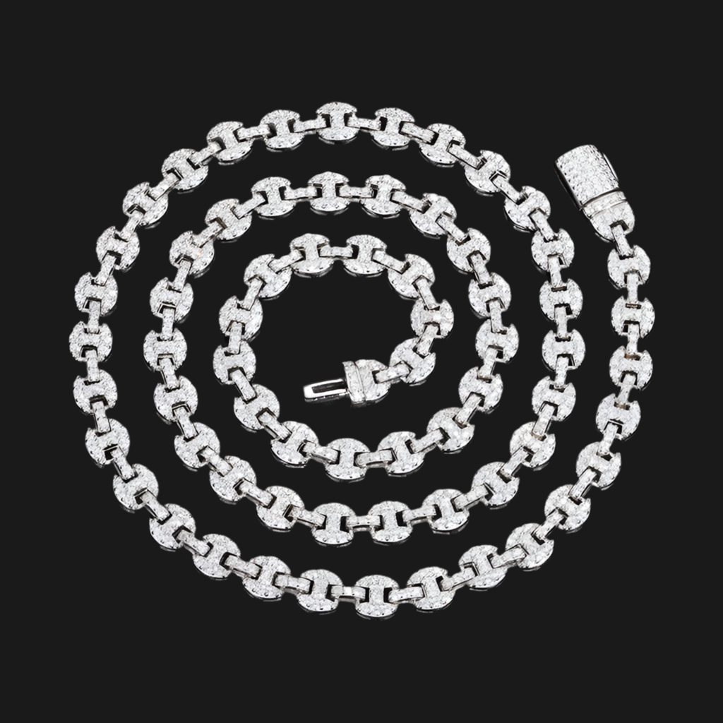Chaine en Grain de café VVS1 Moissanite