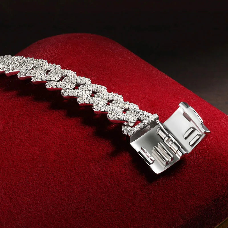 Bracelet cuban Moissanite  s925