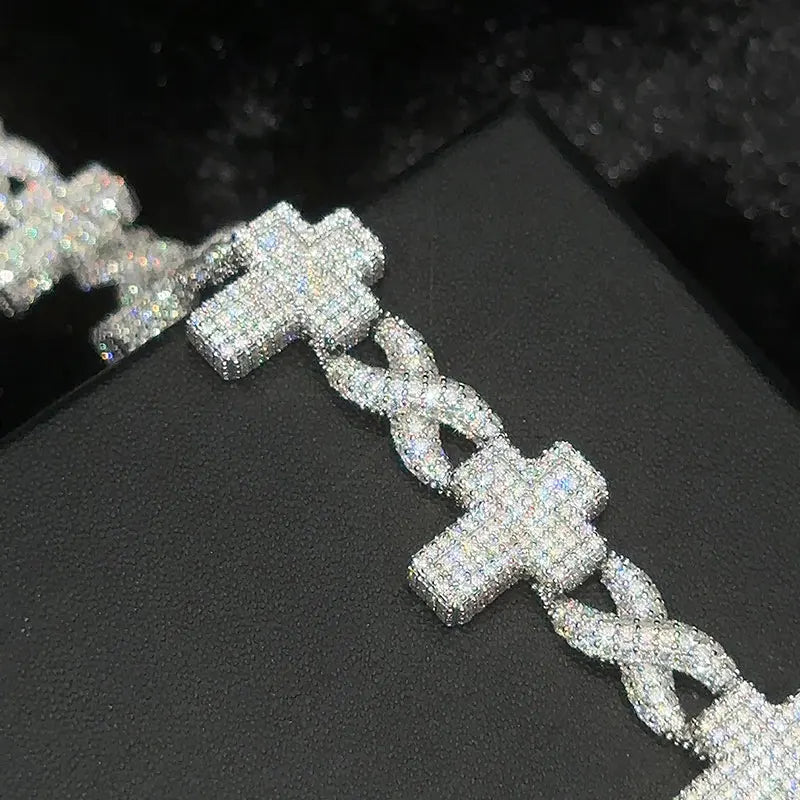 Bracelet Crucifix Moissanite S925