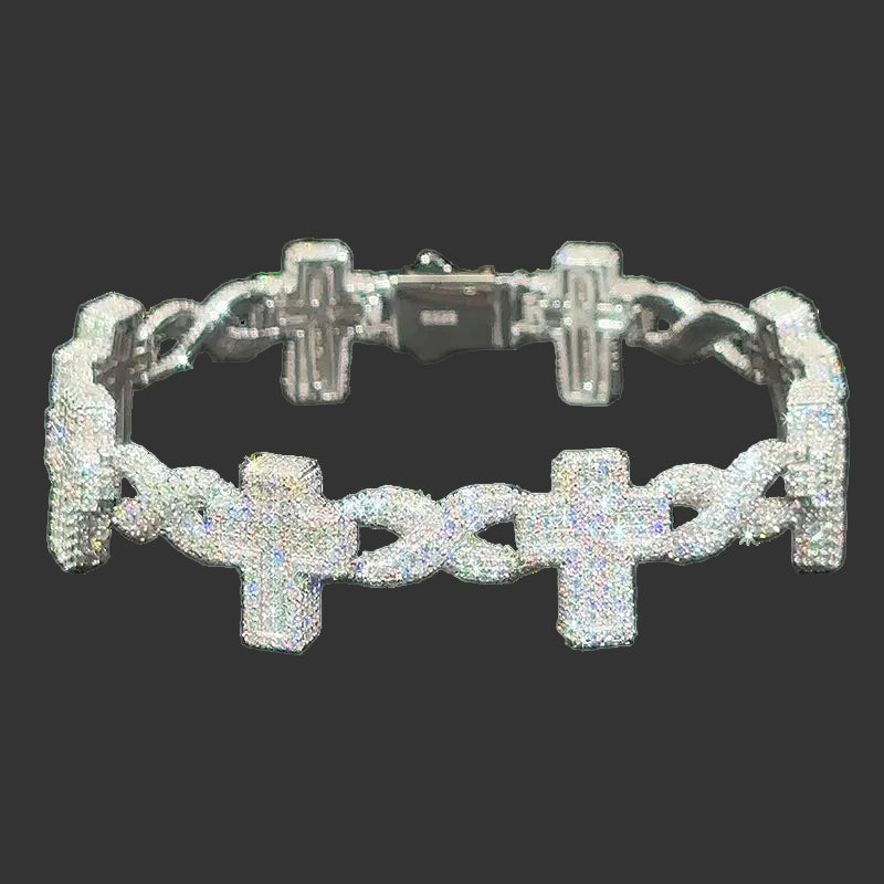 Bracelet Crucifix Moissanite S925