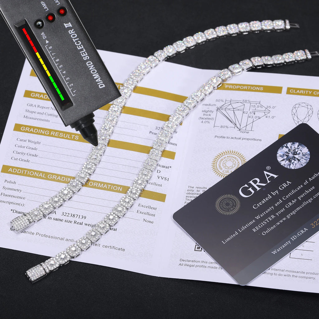 Bracelet Cuban Chain S925 Bracelet VVS1 Moissanite