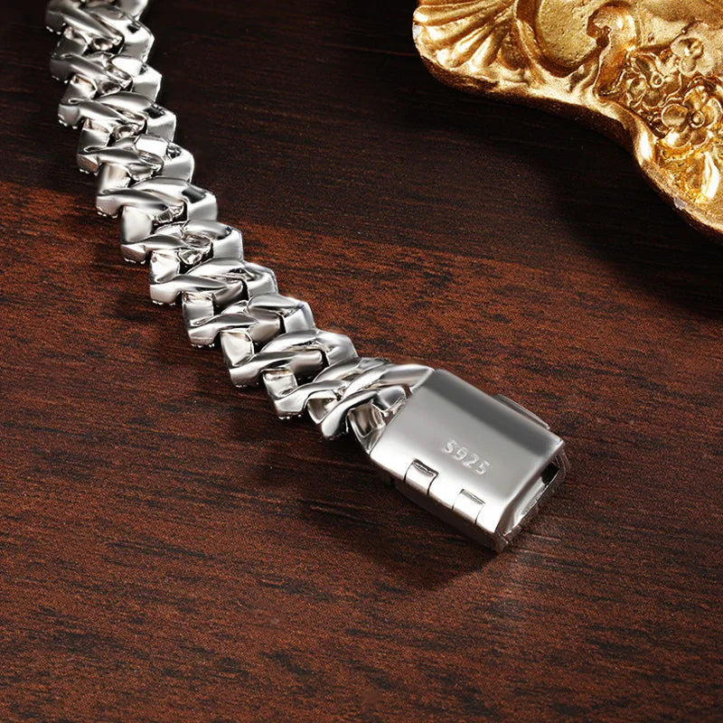 Bracelet cuban Moissanite  s925