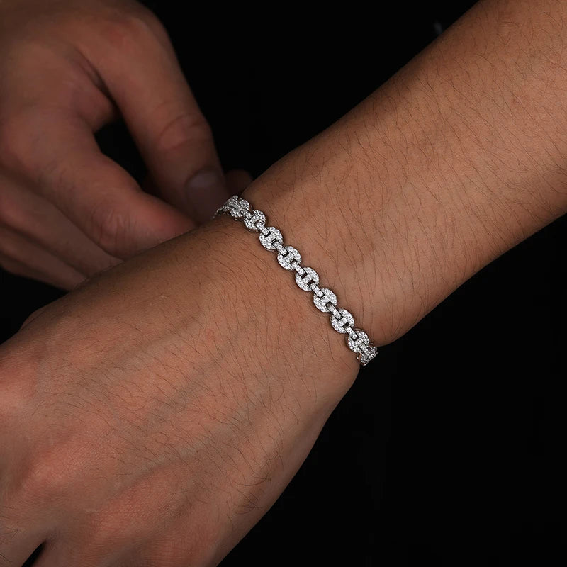 Chaine en Grain de café VVS1 Moissanite