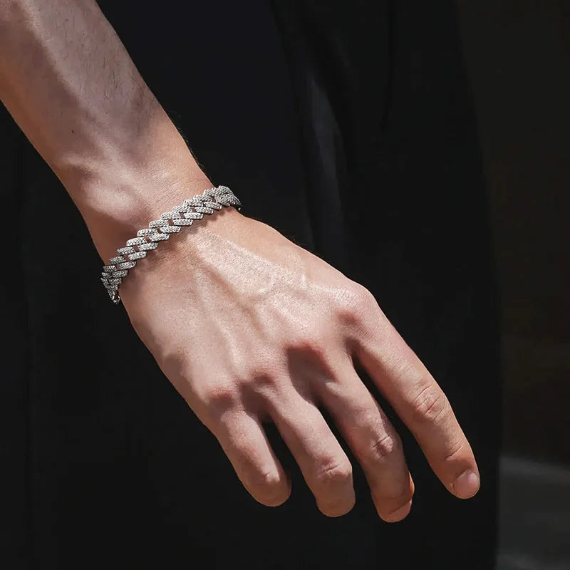 Bracelet cuban Moissanite  s925